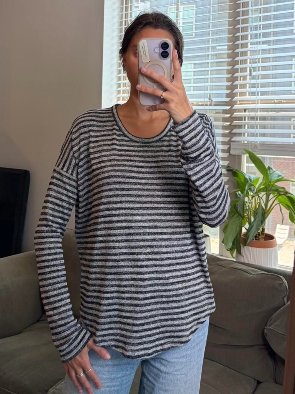 Rag and bone the knit striped long sleeve top